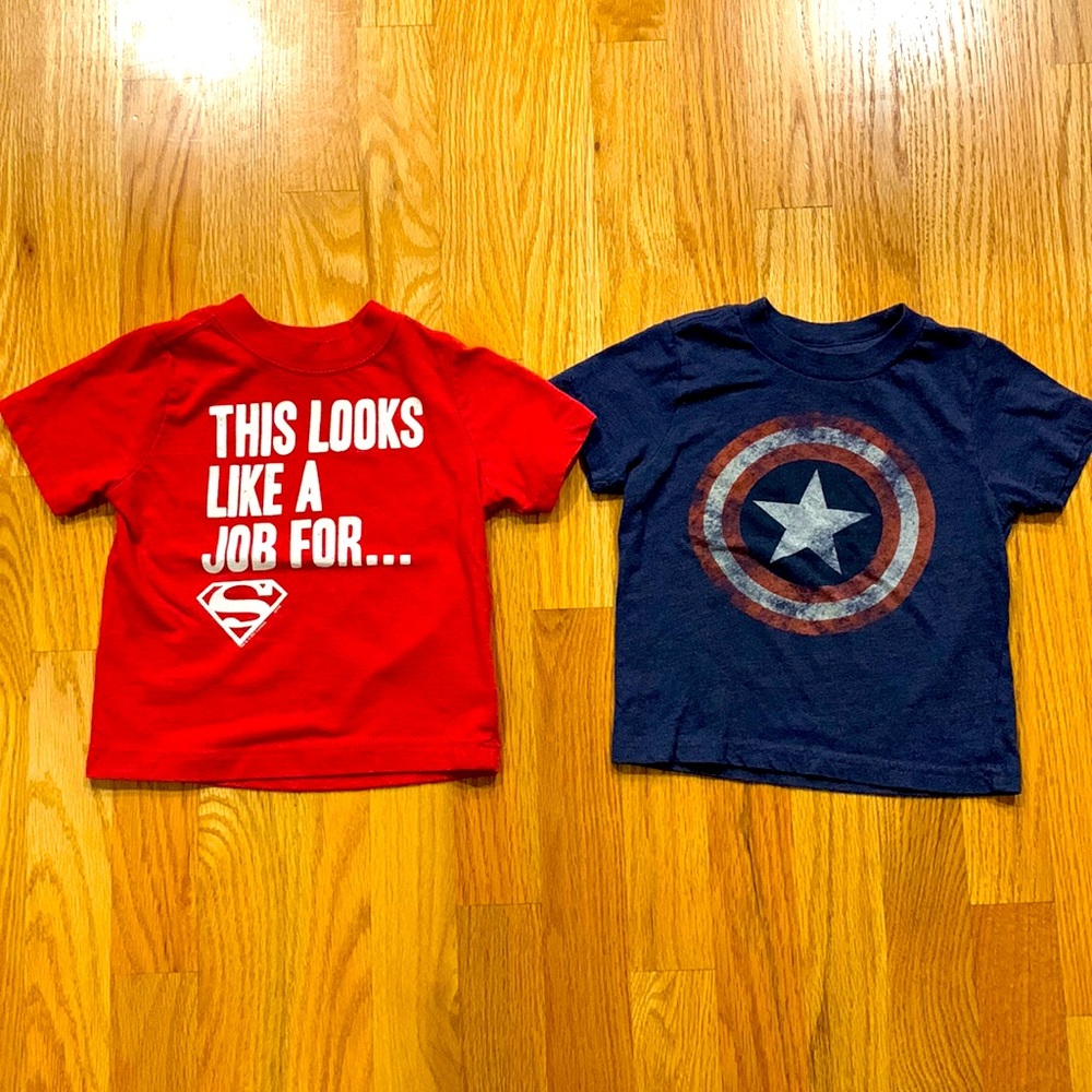 2 Superhero 18 month old shirts